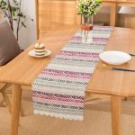 Renkli Zigzag Motifli Dijital Baskılı Kırlent Runner Realhomes