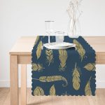 Yaldızlı Tüy Desenli Dijital Baskılı Modern Runner Realhomes