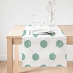 Mind Yeşili Puantiyeli Dijital Baskılı Dekoratif Runner Realhomes