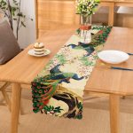 - Runner-226 - Realhomes Tavus Kuşu Dijital Baskılı Dekoratif Runner Realhomes