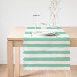 - Runner-2261-1 - Realhomes Su Yeşili Çizgili Dijital Baskılı Modern Runner Realhomes