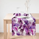 Sulu Boya Yaprak Temalı Dijital Baskılı Modern Runner Realhomes