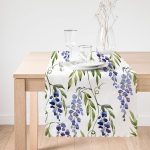 Modern Sümbül Desenli Dijital Baskılı Dekoratif Runner Realhomes