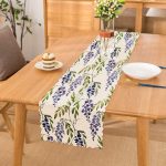 Modern Sümbül Desenli Dijital Baskılı Dekoratif Runner Realhomes