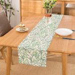 Modern Yaprak Motifli Dijital Baskılı Dekoratif Runner Realhomes