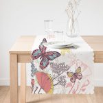 - Runner-2282-1 - Realhomes Özel Tasarım Renkli Kelebek Desenli Dijital Baskılı Runner Realhomes