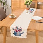 Sulu Boyalı Çiçek Desenli Dijital Baskılı Dekoratif Runner Realhomes