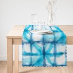 - Runner-2289-1 - Realhomes  Mavi Sulu Boya Desenli Dijital Baskılı Modern Runner Realhomes