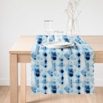 - Runner-2293-1 - Realhomes  Su Damlası Desenli Dijital Baskılı Runner Realhomes