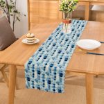 - Runner-2293 - Realhomes  Su Damlası Desenli Dijital Baskılı Runner Realhomes