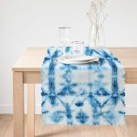 Mavi Kar Tanesi Desenli Dijital Baskılı Dekoratif Runner Realhomes