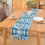 Mavi Kar Tanesi Desenli Dijital Baskılı Dekoratif Runner Realhomes