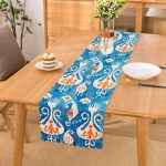 - Runner-2299 - Realhomes  Modern Çini Resimli Dijital Baskılı Dekoratif Runner Realhomes