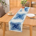 Mavi Kareli Resimli Dijital Baskılı Modern Runner Realhomes