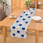 Mavi Yuvarlak Desenli Dijital Baskılı Modern Runner Realhomes