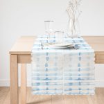 - Runner-2311-1 - Realhomes  Su Damlası Temalı Dijital Baskılı Dekoratif Runner Realhomes