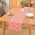 Turuncu Damask Motifli Dijital Baskılı Modern Runner Realhomes