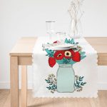 Saksıdaki Çiçekler Temalı Dijital Baskılı Runner Realhomes