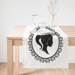 - Runner-2334-1 - Realhomes  Siyah Beyaz Bayan Resimli Dijital Baskılı Runner Realhomes