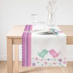 - Runner-2336-1 - Realhomes  Pembe Mavi Kuşlar Dijital Baskılı Runner Realhomes