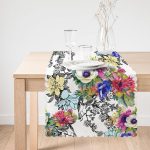 - Runner-2341-1 - Realhomes  Rengarenk Çiçek Baskılı Dekoratif Runner Realhomes