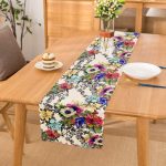 - Runner-2341 - Realhomes  Rengarenk Çiçek Baskılı Dekoratif Runner Realhomes