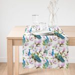 - Runner-2344-1 - Realhomes Tavuzkuşu ve Çiçek Motifli Dekoratif Runner Realhomes