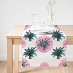 - Runner-2351-1 - Realhomes  Puanlı Palmiye Desenli Dekoratif Runner Realhomes