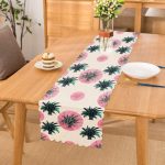 - Runner-2351 - Realhomes  Puanlı Palmiye Desenli Dekoratif Runner Realhomes