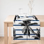 - Runner-2360-1 - Realhomes  Çizgili Palmiye Yaprakları Dekoratif Runner Realhomes