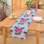 Zigzag Zeminli Flamingo Baskılı Dekoratif Runner Realhomes