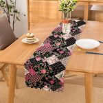 - Runner-2366 - Realhomes  Desenli Kareler Temalı Dijital Baskılı Dekoratif Runner Realhomes