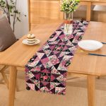 Mürdüm Renk Patchwork Desenli Dekoratif Runner Realhomes