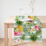 - Runner-2375-1 - Realhomes  Tropik Bitki Desenli Dijital Baskılı Runner Realhomes