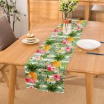 - Runner-2375 - Realhomes  Tropik Bitki Desenli Dijital Baskılı Runner Realhomes