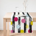 - Runner-2379-1 - Realhomes Dikey Temalı Gökkuşağı Puanlı Desenli Dijital Baskılı Runner Realhomes