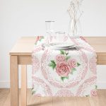 - Runner-2389-1 - Realhomes  Hint Motifli Gül Desenli Dijital Baskılı Runner Realhomes