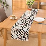 - Runner-2391 - Realhomes  Siyah Turkuaz Labirent Çizimli Modern Dijital Baskılı Runner Realhomes