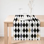 Renkli Baklava Desenli Dijital Baskılı Runner Realhomes