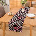 - Runner-2404 - Realhomes Kare Puan Çizimli Dekoratif Dijital Baskılı Runner Realhomes