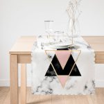 Yaldız Renk Ters Üçgen Desenli Dekoratif Runner Realhomes