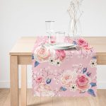 - Runner-2411-1 - Realhomes  Pudra Temalı Kavaniçe Dijital Baskılı Runner Realhomes