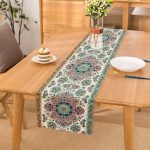 Mint Yeşili Çini Motifli Dekoratif Runner Realhomes