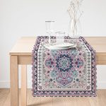 Kare Çini Motifli Modern Dijital Baskılı Runner Realhomes