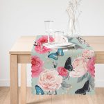 Lekeli Kelebekler Çizimli Dekoratif Runner Realhomes