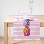Canlı Renkli Ananas Motifli Dijital Baskılı Runner Realhomes