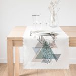 - Runner-2445-1 - Realhomes  Geyik Çizimli Modern Dijital Baskılı Runner Realhomes