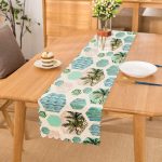 Geometrik Palmiye Desenli Dijital Baskılı Runner Realhomes