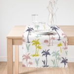 - Runner-2459-1 - Realhomes Sarı Lacivert Günbatımı Temalı Modern Dijital Baskılı Runner Realhomes