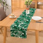 - Runner-2462 - Realhomes Mint Yeşili Kavaniçe Motifli Dekoratif Runner Realhomes